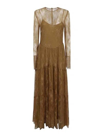 PHILOSOPHY DI LORENZO SERAFINI ALMOND BEIGE DRESS