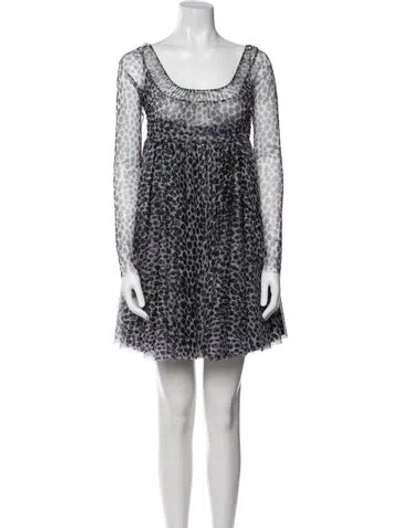 Pre-owned Philosophy Di Lorenzo Serafini Animal Print Mini Dress In White