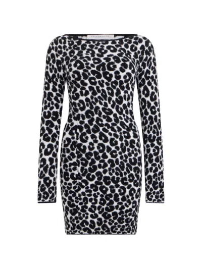 Philosophy Di Lorenzo Serafini Animal-print Long-sleeve Mini Dress In Black