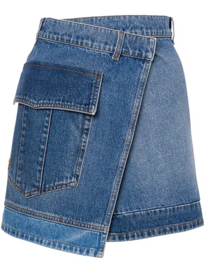PHILOSOPHY DI LORENZO SERAFINI ASYMMETRIC DENIM SKIRT