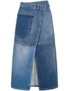 Shop Philosophy Di Lorenzo Serafini Asymmetric Denim Skirt In Blue