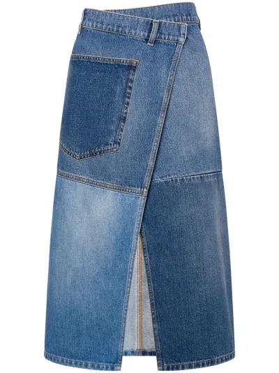 Philosophy Di Lorenzo Serafini Asymmetric Denim Skirt In Blue