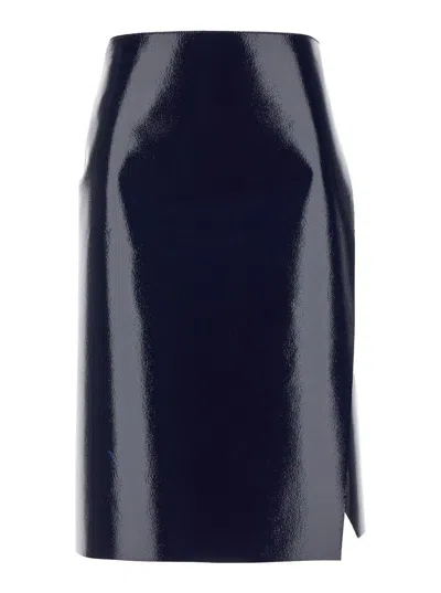 Philosophy Di Lorenzo Serafini Asymmetric Hem Wrapped Midi Skirt In Blu