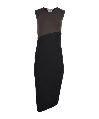 Philosophy Di Lorenzo Serafini Asymmetric Knitted Dress In Black