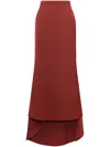 Philosophy Di Lorenzo Serafini Long Satin Dip-hem Skirt In Red