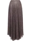 Philosophy Di Lorenzo Serafini Printed Mesh Gathered Midi Skirt In Grey