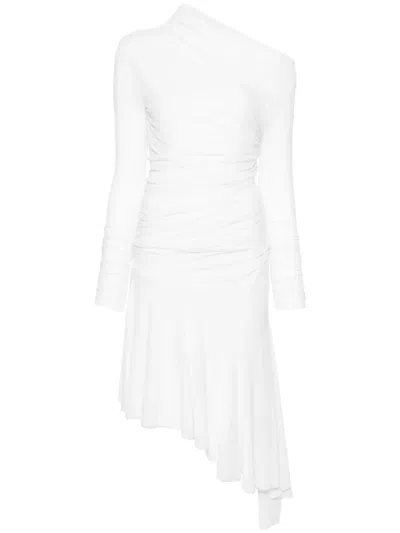 Philosophy Di Lorenzo Serafini Asymmetric Off-shoulder Dress In 白色