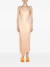 Philosophy Di Lorenzo Serafini Asymmetric Pleated Midi Dress In Neutral