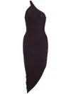 Philosophy Di Lorenzo Serafini Asymmetric Ruched Dress In Brown