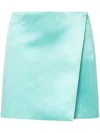 Shop Philosophy Di Lorenzo Serafini Asymmetric Satin Miniskirt In Blue