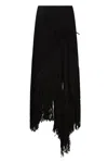 Philosophy Di Lorenzo Serafini Elastic Fringed Maxi Skirt In Black