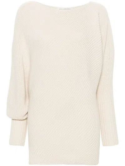 Philosophy Di Lorenzo Serafini Asymmetric Sweater In Neutrals