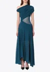 Philosophy Di Lorenzo Serafini Philosophy Asymmetrical Draped Dress In Blue