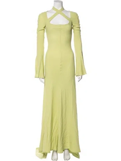 Pre-owned Philosophy Di Lorenzo Serafini Asymmetrical Long Dress In Green