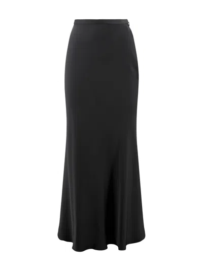 Philosophy Di Lorenzo Serafini Satin Flared Midi Skirt In Black