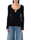 Philosophy Di Lorenzo Serafini Knitwear With Flared Hem And Keyhole Detail In Black
