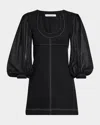 PHILOSOPHY DI LORENZO SERAFINI BALLOON-SLEEVE MINI DRESS
