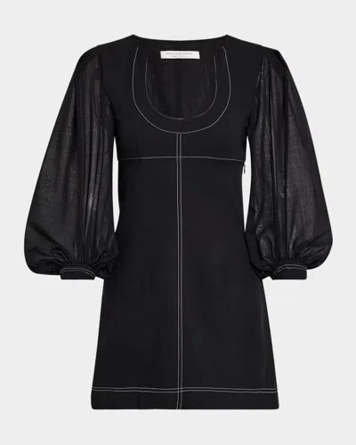 Philosophy Di Lorenzo Serafini Balloon-sleeve Mini Dress In Multi Black