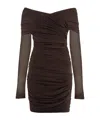 Philosophy Di Lorenzo Serafini Elegant Draped Mini Dress With Removable Sleeves