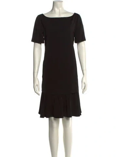 Pre-owned Philosophy Di Lorenzo Serafini Bateau Neckline Knee-length Dress In Black