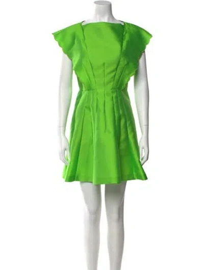 Pre-owned Philosophy Di Lorenzo Serafini Bateau Neckline Mini Dress In Green