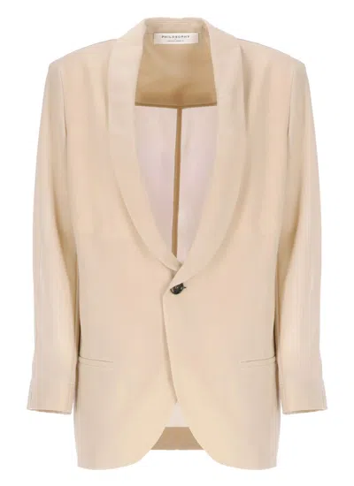 Philosophy Di Lorenzo Serafini Beige Cotton Blend Blazer In Neutral