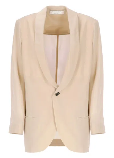 Philosophy Di Lorenzo Serafini Beige Cotton Blend Blazer