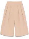 Philosophy Di Lorenzo Serafini Beige Cotton Blend Shorts With Pleats