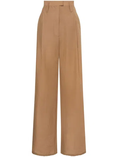 Philosophy Di Lorenzo Serafini High-waist Wide-leg Trousers In Brown