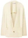 PHILOSOPHY DI LORENZO SERAFINI BEIGE LINEN BLEND BLAZER