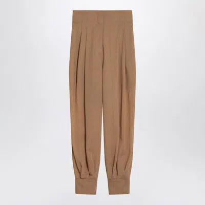 PHILOSOPHY DI LORENZO SERAFINI PHILOSOPHY DI LORENZO SERAFINI BEIGE PLEATED WOOL-BLEND TROUSERS