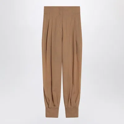 PHILOSOPHY DI LORENZO SERAFINI PHILOSOPHY DI LORENZO SERAFINI  BEIGE PLEATED WOOL-BLEND TROUSERS