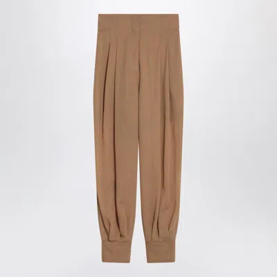 PHILOSOPHY DI LORENZO SERAFINI PHILOSOPHY DI LORENZO SERAFINI BEIGE PLEATED WOOL-BLEND TROUSERS