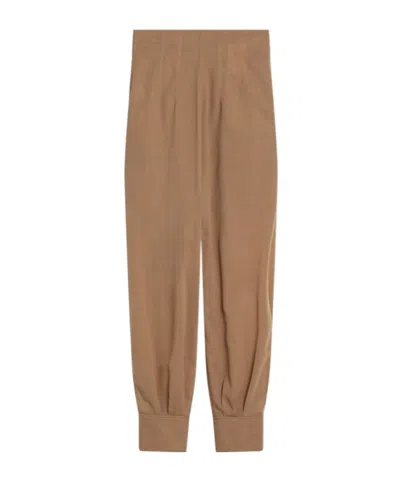 Philosophy Di Lorenzo Serafini Beige Pleated Wool-blend Trousers In Brown