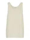 Philosophy Di Lorenzo Serafini Beige Sleeveless Top With Round Neck In Silk Woman In Beige