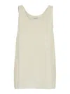 Philosophy Di Lorenzo Serafini Beige Sleeveless Top With Round Neck In Silk Woman In Beige