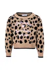 Philosophy Di Lorenzo Serafini Beige Sweater For Girl With Polka Dots In Brown