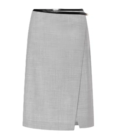 Philosophy Di Lorenzo Serafini Belted Asymmetric Mini Skirt In Gray