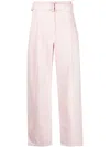Philosophy Di Lorenzo Serafini Belted Cotton Gabardine Trousers In Pink