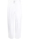 Philosophy Di Lorenzo Serafini Belted Cotton Gabardine Trousers In White