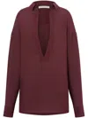Philosophy Di Lorenzo Serafini Belted Long-sleeve Dress In Red