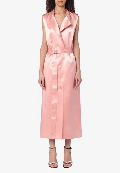 Philosophy Di Lorenzo Serafini Belted Satin Midi Dress In Pink