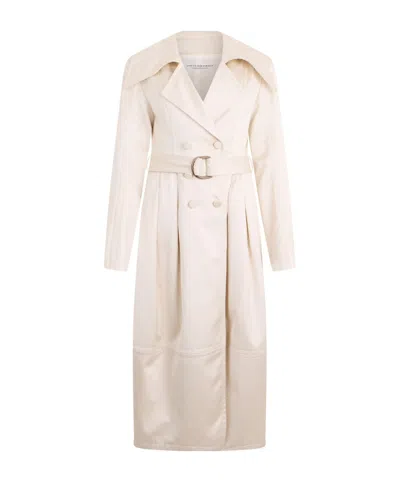 Philosophy Di Lorenzo Serafini Double-breasted Trench Coat In Neutral