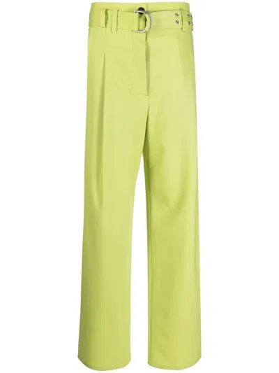 Philosophy Di Lorenzo Serafini Belted Wide Leg Teousers In Grün