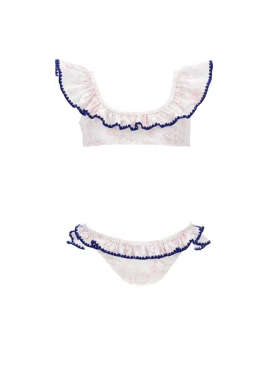 Philosophy Di Lorenzo Serafini Kids' Bikini Mit Rüschen Und Rosa Print In Animal Print