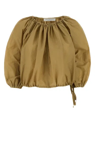 Philosophy Di Lorenzo Serafini Biscuit Nylon Blend Top In Beige