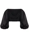 Philosophy Di Lorenzo Serafini Bishop-sleeves Crop Top In Black