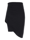 Philosophy Di Lorenzo Serafini Black Asymmetric Miniskirt In Pleated Fabric Woman In Black