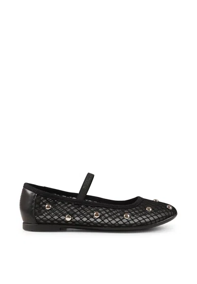 PHILOSOPHY DI LORENZO SERAFINI BLACK BALLET FLATS FOR GIRL WITH STUDS