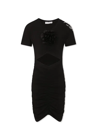 Philosophy Di Lorenzo Serafini Kids' Black Dress For Girl With Logo